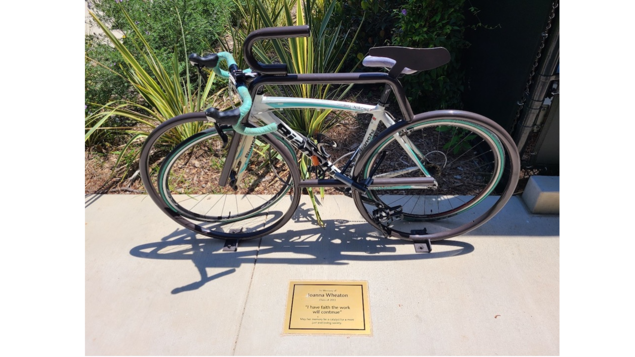 Memorial Bicycle Rack Installed to Honor Alumna Facilities